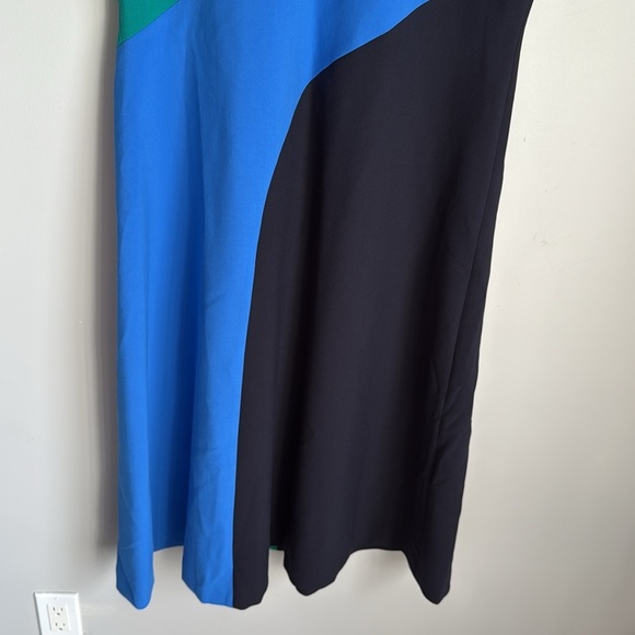 NEW The Fold London Sorrento Dress Tranquil Teal Multicolour 14 - Picture 6 of 15